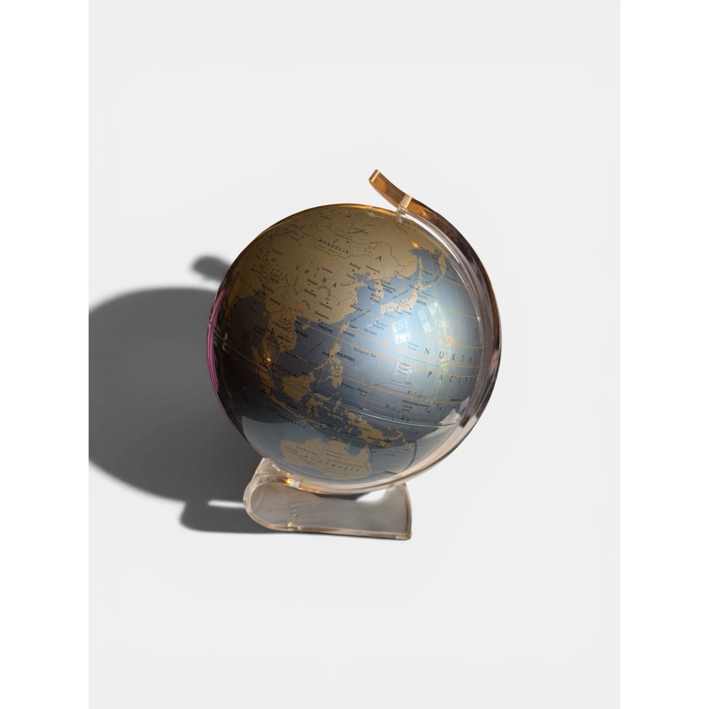Decorative Glass Globe in Blue and Gold